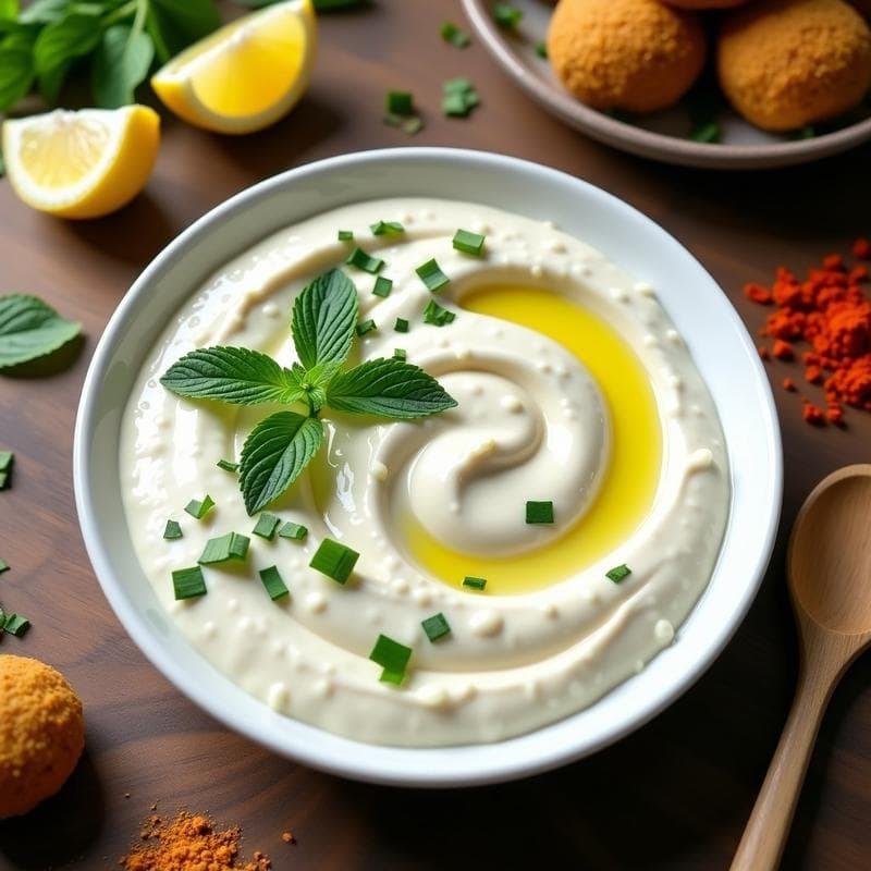 Salsa de Yogur de Soja y Menta para Falafel: Receta Vegana y Sin Lactosa en 5 Minutos