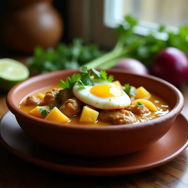 Sancocho de Pollo y Yuca con Huevo Escalfado: Receta Dominicana Reconfortante en Olla