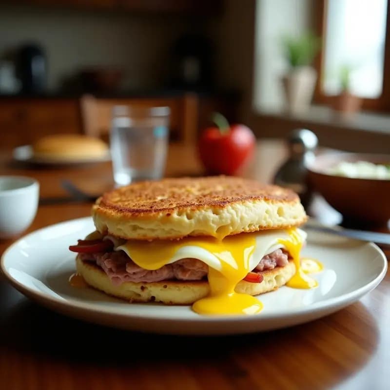 Sándwich de Milanesa de Cerdo con Queso Provolone y Huevos Fritos: El Bocado Más Irresistible