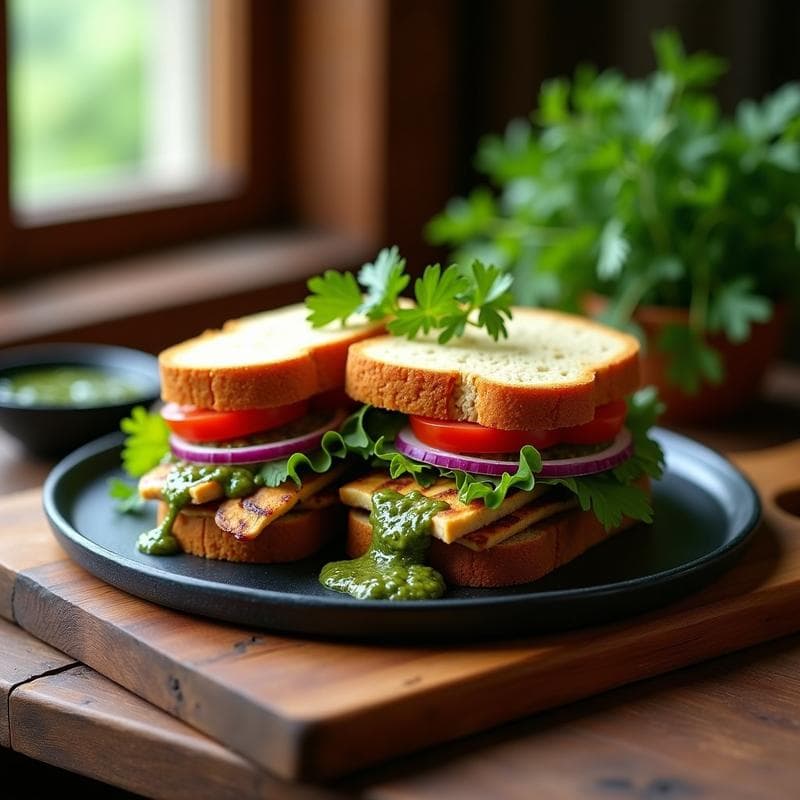 Sándwich de Pan de Plátano y Pollo al Chimichurri: Receta Argentina Sin Gluten
