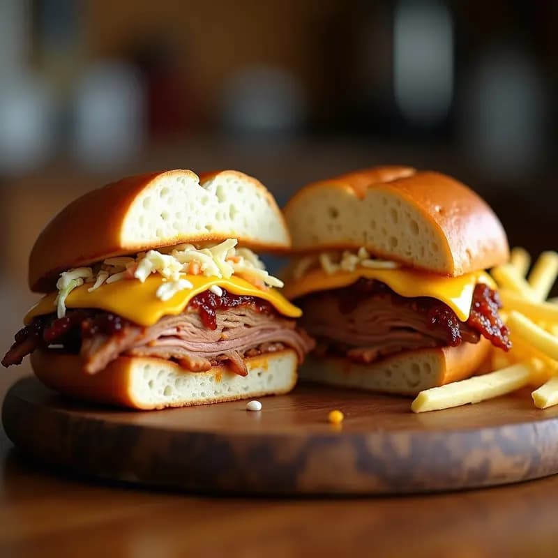 Sándwich de Pulled Pork con Queso Cheddar y Coleslaw: Receta Americana para Amantes del Cerdo