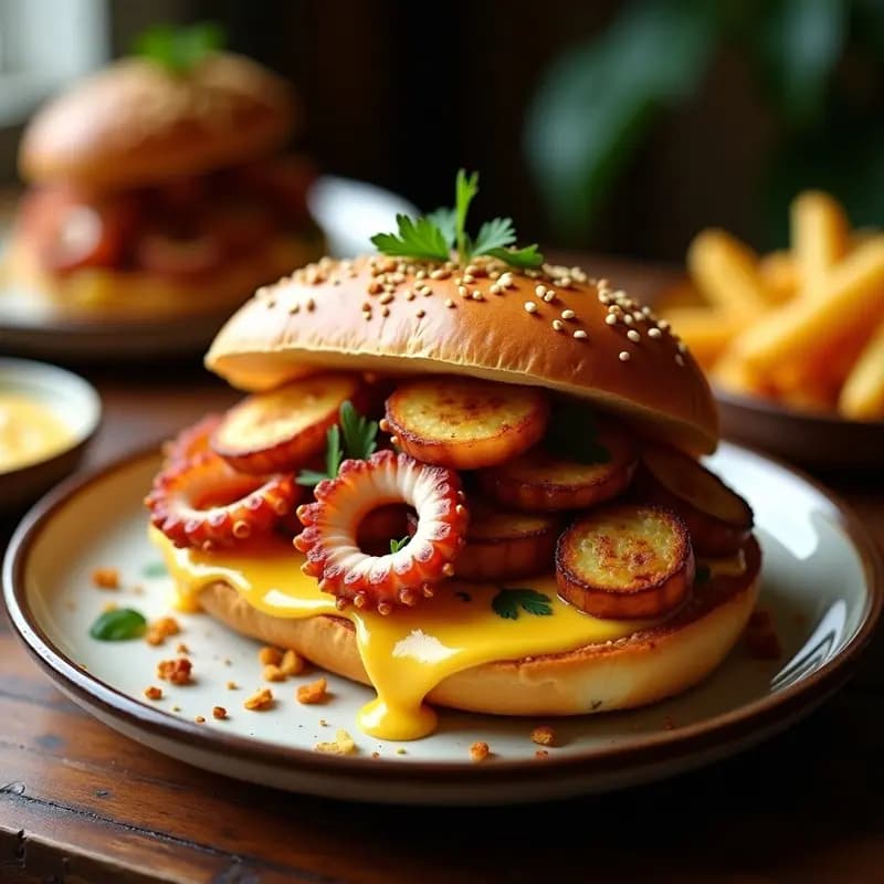 Sándwich de Pulpo a la Gallega con Pimentón y Patatas Panaderas: Bocado de Mar y Tierra