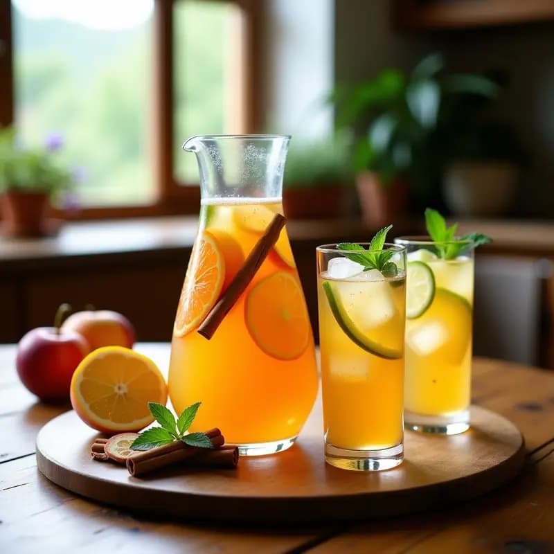 Sangría de Frutas de Temporada con miel y canela: Receta sin Alcohol para Verano