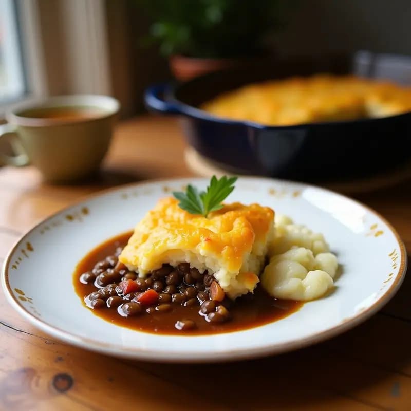 Shepherd’s Pie de Lentillas y Puré de Coliflor: Receta Británica Keto y Sin Patata