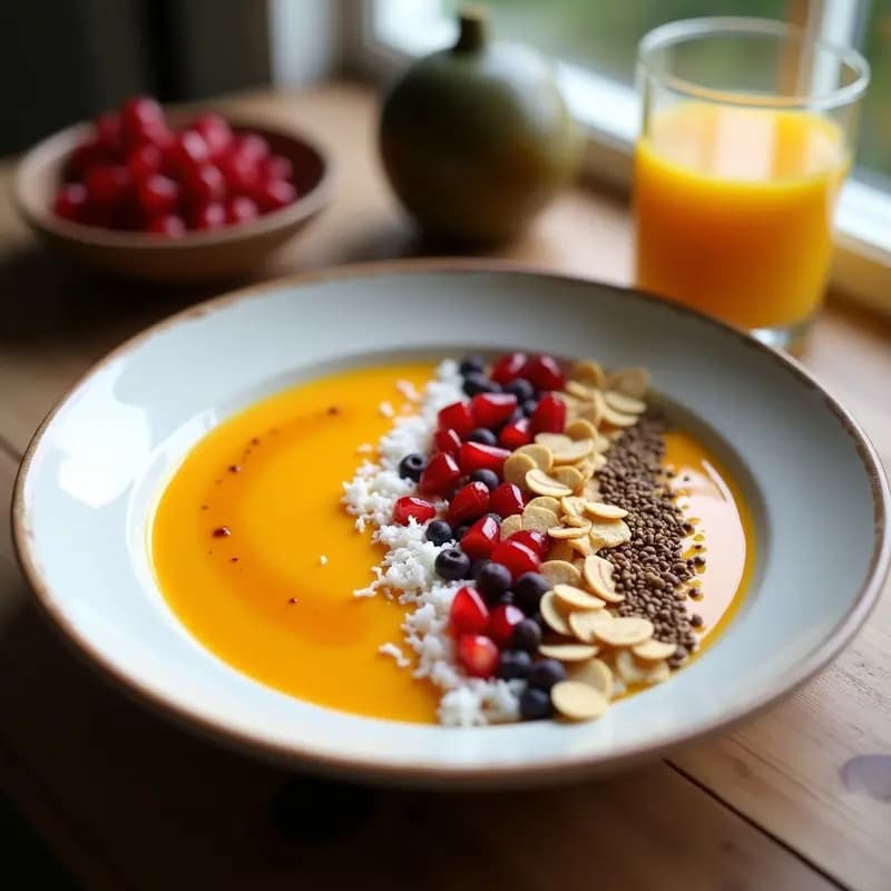 Smothie Bowl de Papaya, Maracuyá y Semillas de Sacha Inchi: Desayuno Amazónico Superfood