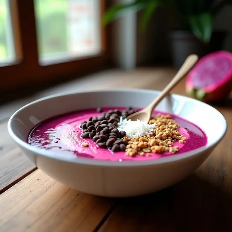 Smoothie Bowl de Pitaya y Chía: Desayunobrasileño Sin Azúcar y Alto en Omega-3