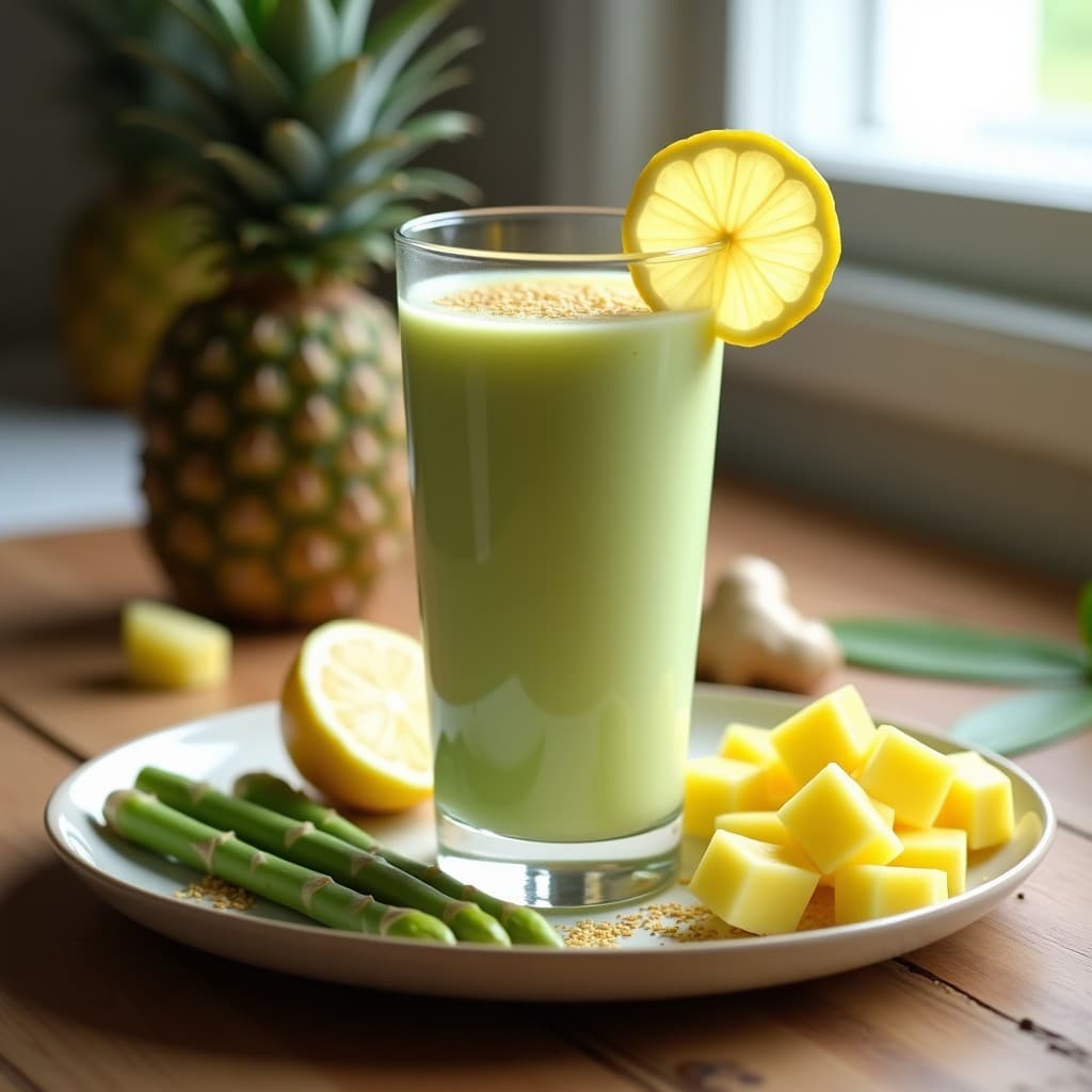 Smoothie de Espárrago Blanco y Piña con Jengibre: Bebida Detox y Depurativa