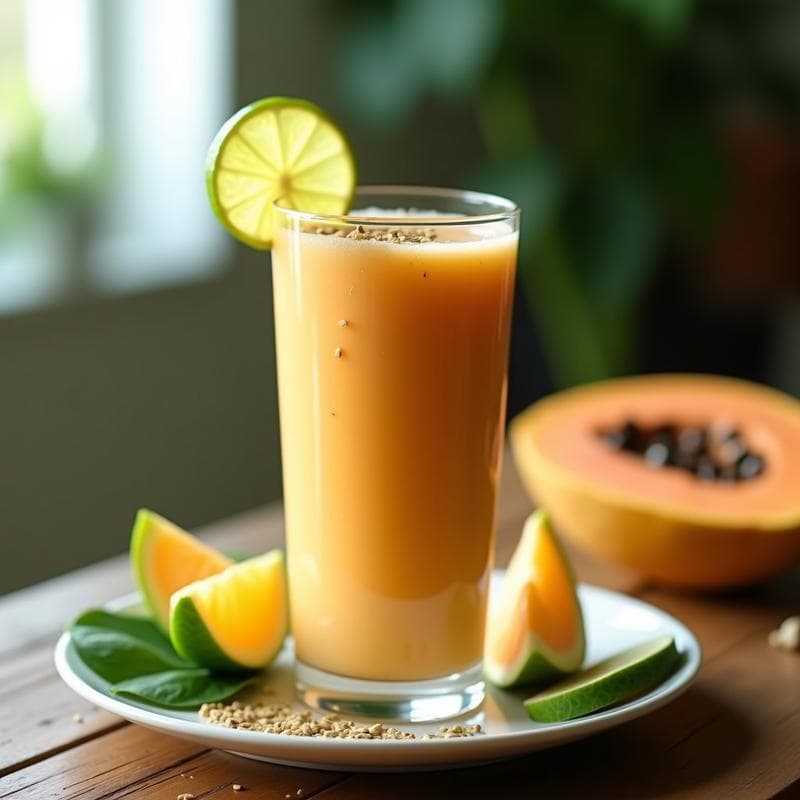 Smoothie de Papaya y Jengibre con Proteína de Guisante: Bebida Tropical Post-Entreno