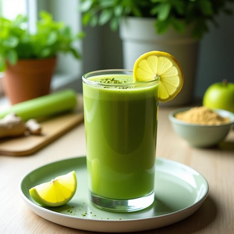 Smoothie Verde de Apio y Matcha: Bebida Detox y Alta en Antioxidantes