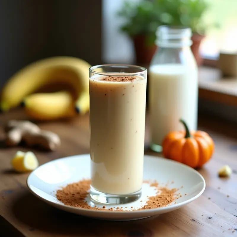 Smoothie de Yogur de Soy y Semillas de Calabaza con Jengibre: Bebida Altamente Probiótica Vegana