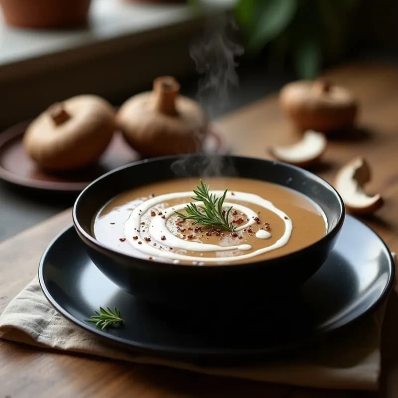 Sopa Crema de Hongos Portobello Ahumados: Receta Vegana en 30 Minutos con Toque Gourmet