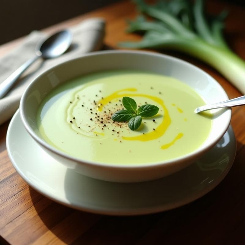 Sopa Crema de Puerros y Lechuga: Receta Vegana Sin Lactosa en 25 Minutos