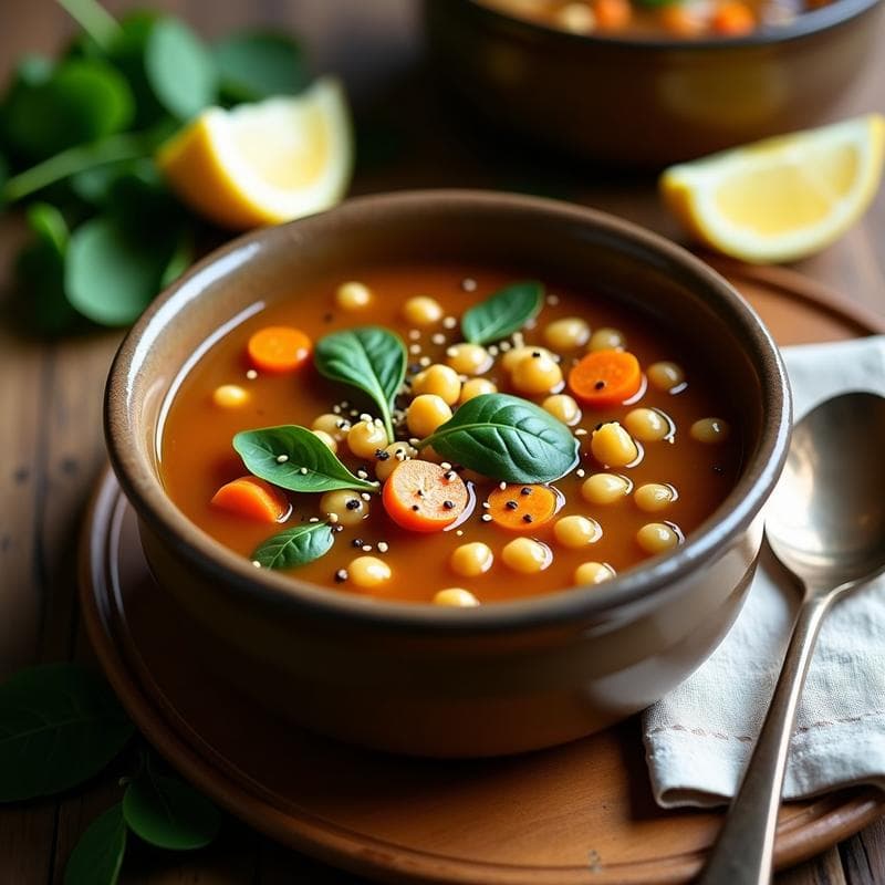 Sopa de Garbanzos y Espinacas con Comino: Receta Andaluza Alta en Hierro y Sin Lácteos