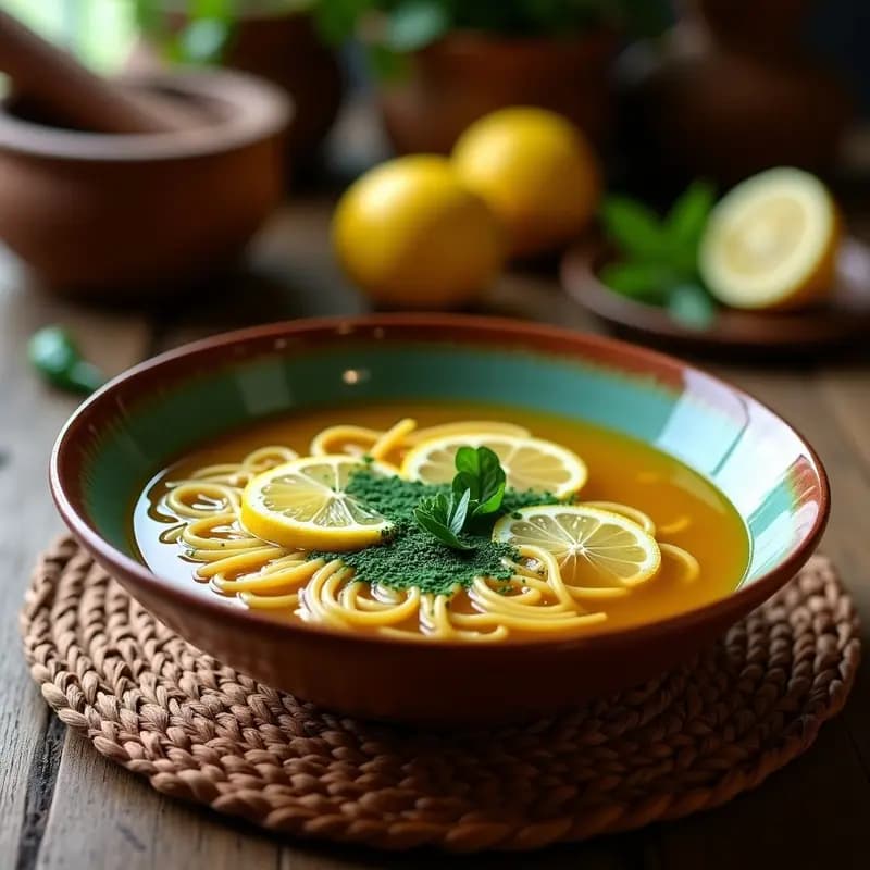 Sopa de Fideo con Espirulina y Limón: Receta Mexicana Detox y Alta en Hierro