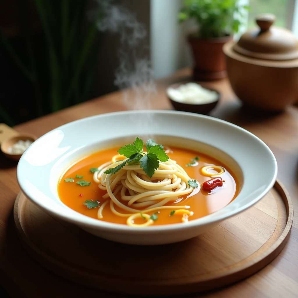 Sopa de Fideos de Arroz con Jengibre y Limoncillo: Receta Tailandesa Detox en Thermomix