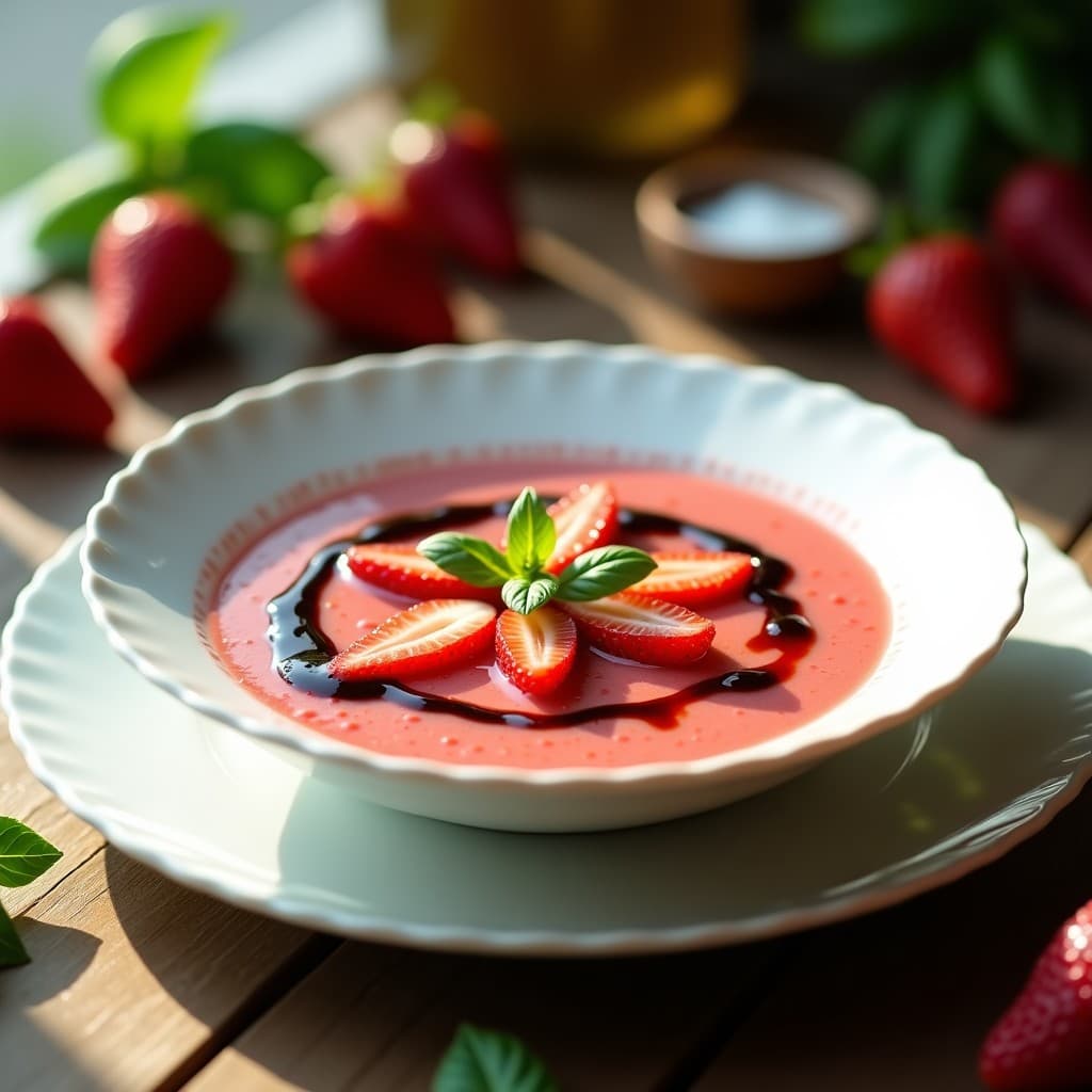 Sopa Fría de Fresas y Albahaca con Vinagre Balsámico: Receta Italiana Veraniega