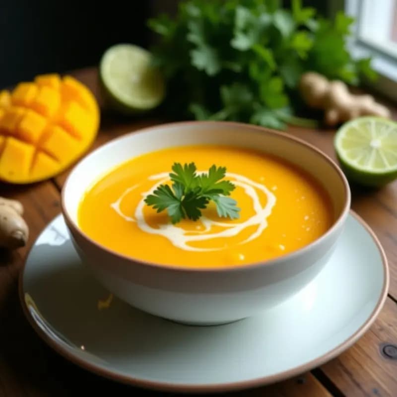 Sopa Fría de Mango y Jengibre con Lime: Receta Tailandesa en Thermomix y Refrescante