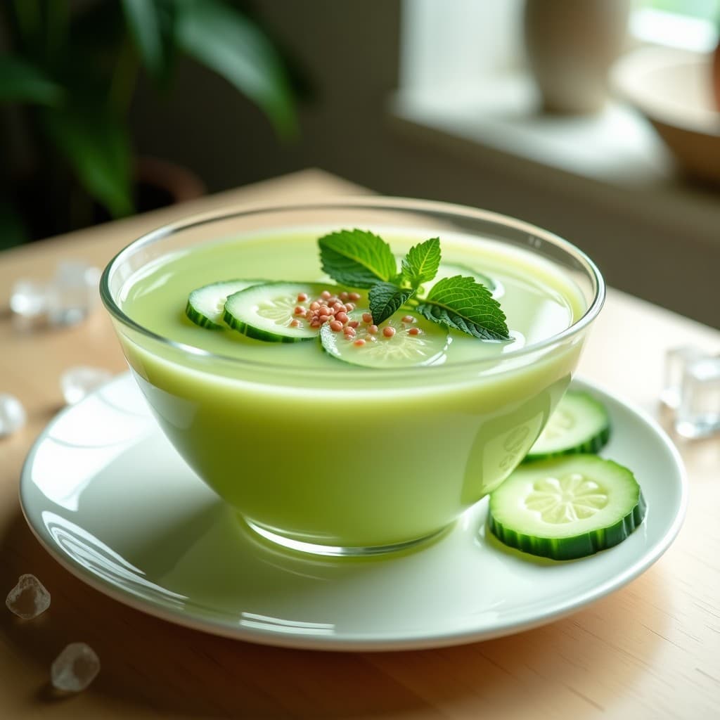 Sopa Fría de Pepino y Aloe Vera con Jengibre: Bebida Desintoxicante y Sin Calorías