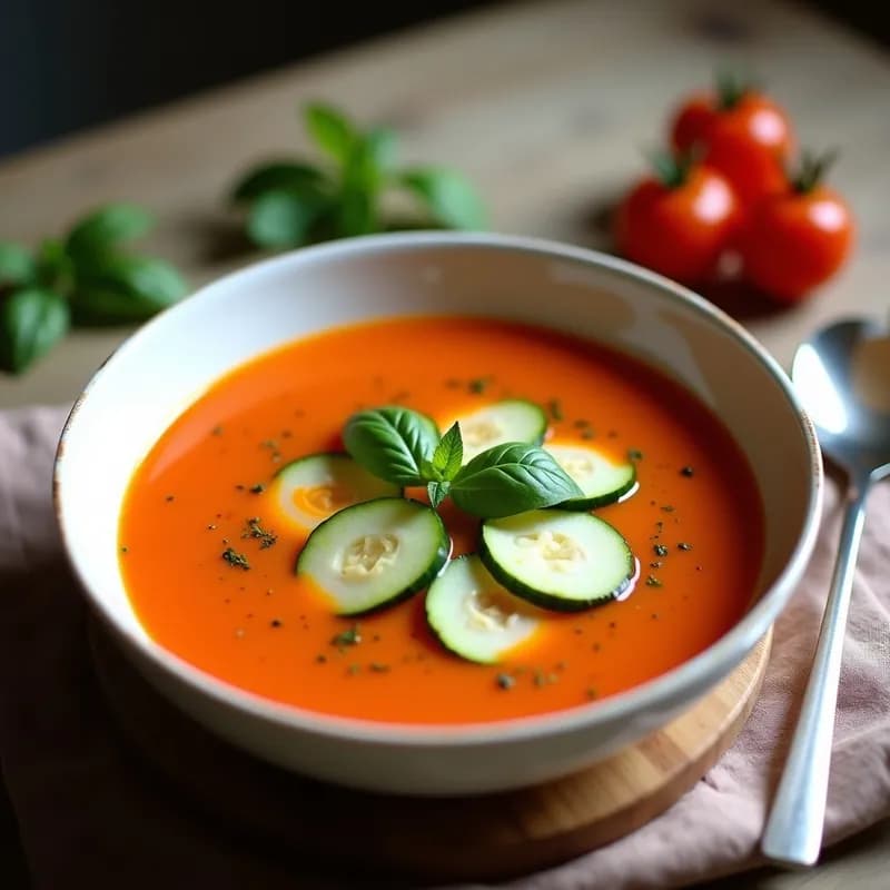 Sopa Fría de Pimiento Asado y Tomate Ahumado: Receta Refrescante y Sin Cocción en 15 Minutos