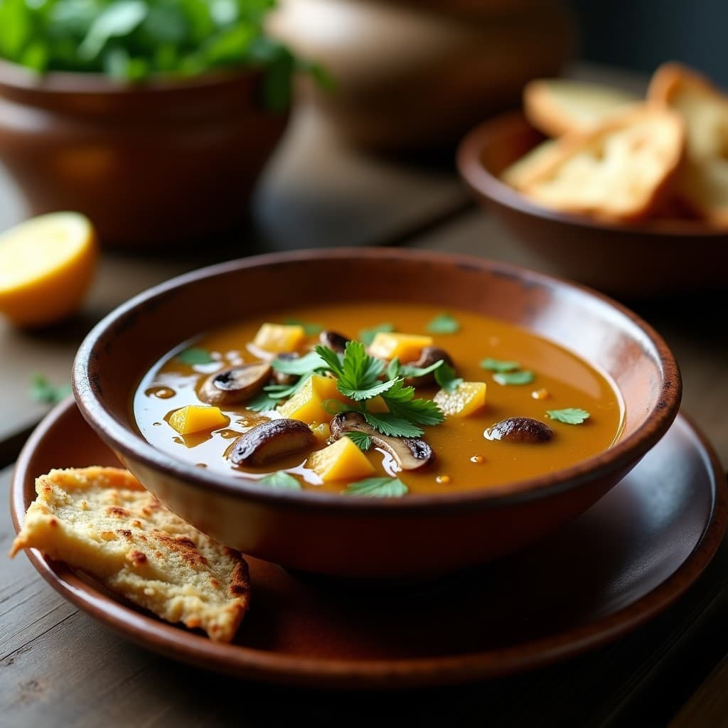 Sopa de gombas y limón confitado: Receta Árabe Depurativa en Olla Lenta