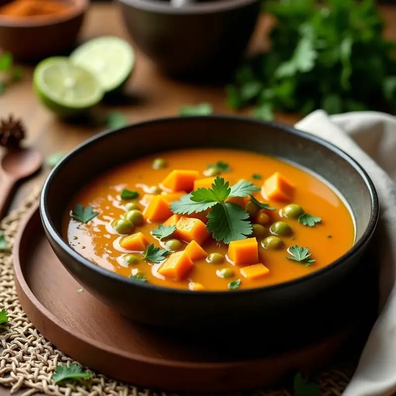 Sopa de Guandú con Calabaza y Jengibre: Receta Caribbeña Reconfortante en Olla Exprés