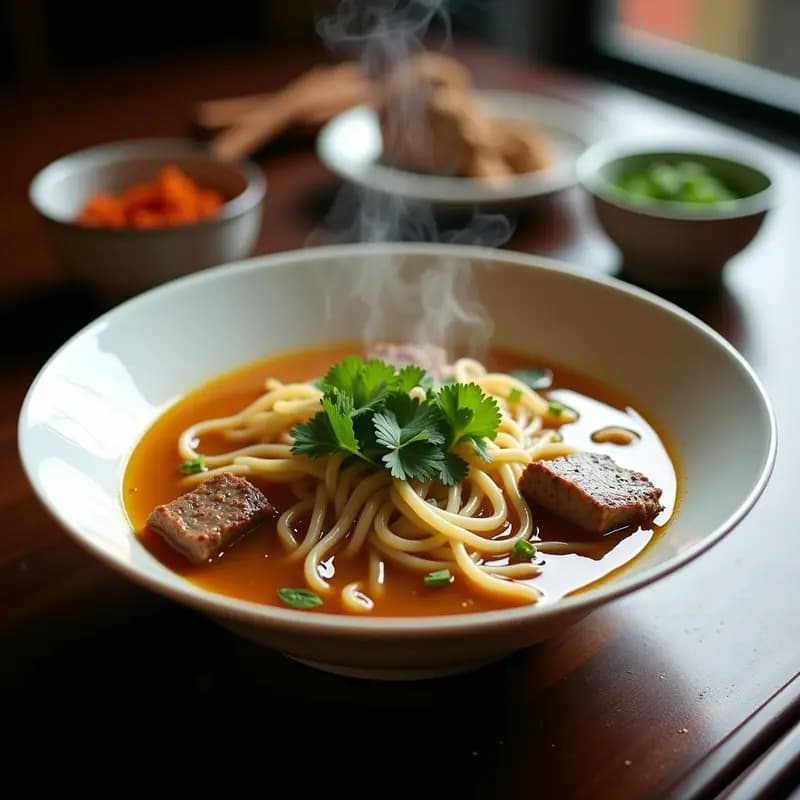 Sopa Lan Zhou de Fideos y Cordero: Receta China Tradicional en Olla Rápida con Especias