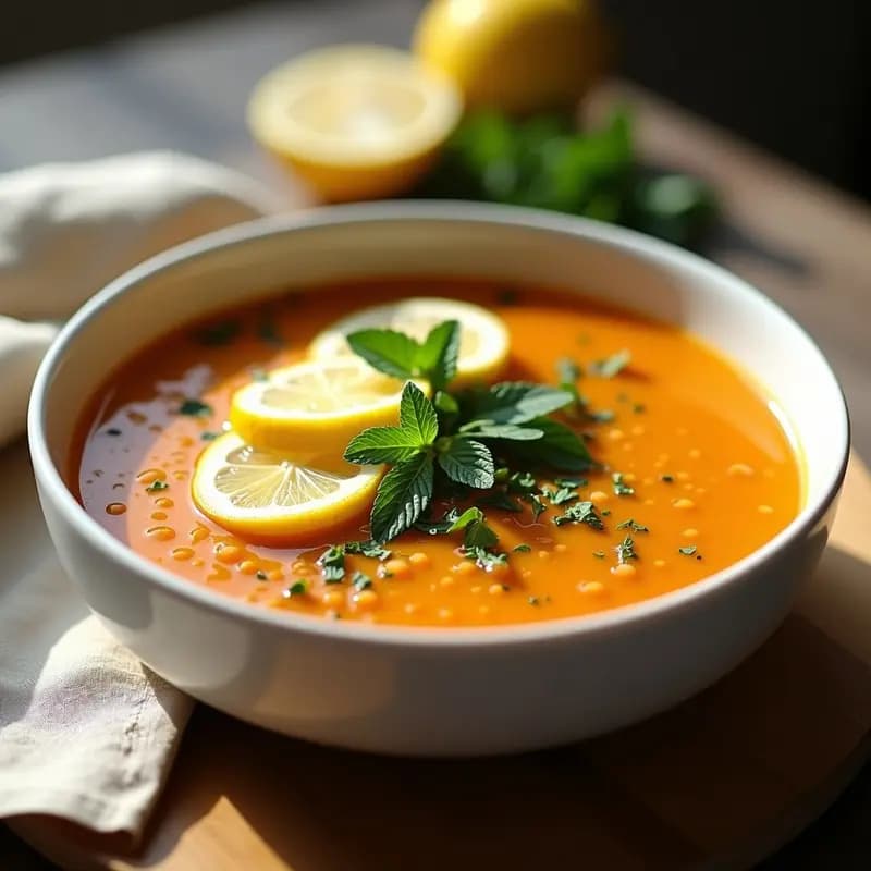 Sopa de Lentiljas Rojas Turca con Limón y Hierbas: Receta Reconfortante en Olla Exprés