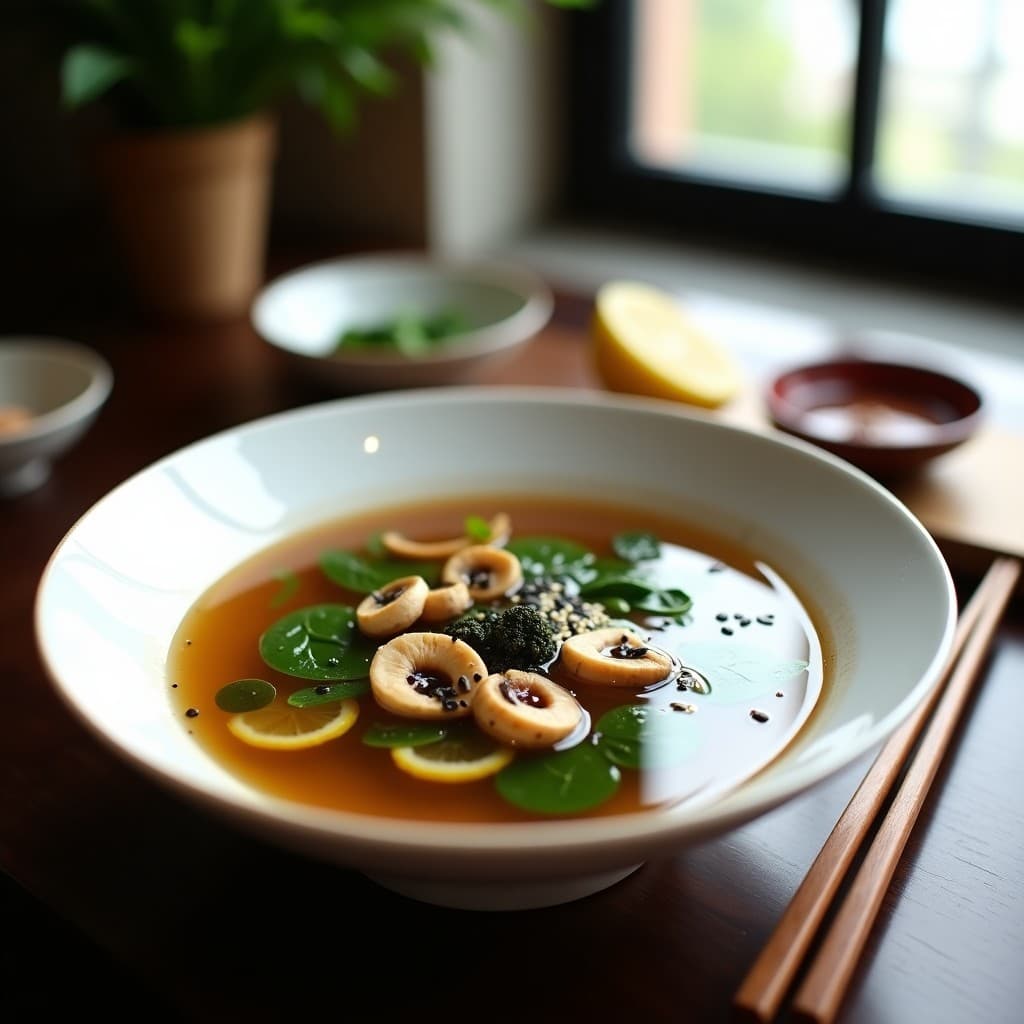Sopa de Miso con Hongos Shimeji y Espinacas: Receta en Thermomix para Digestion Ligera