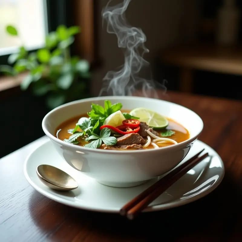 Sopa de Pho Bo con Carne de Res: Receta Vietnamita Auténtica en Olla Lenta