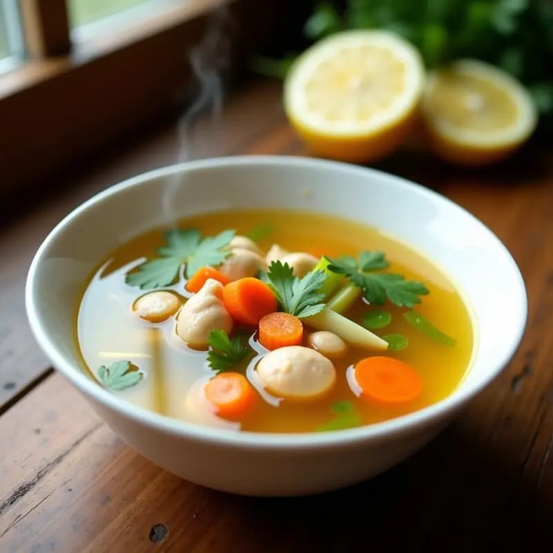 Sopa de Semillas de Loto y Jengibre con Trozos de Pollo al Vapor: Receta Vietnamita Digestiona en Olla Lenta