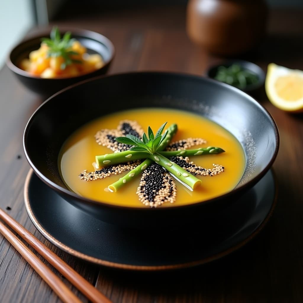 Sopa de Sésamo Negro y Espárragos Trigueros: Receta Japonesa en Thermomix Detox y Antiinflamatoria