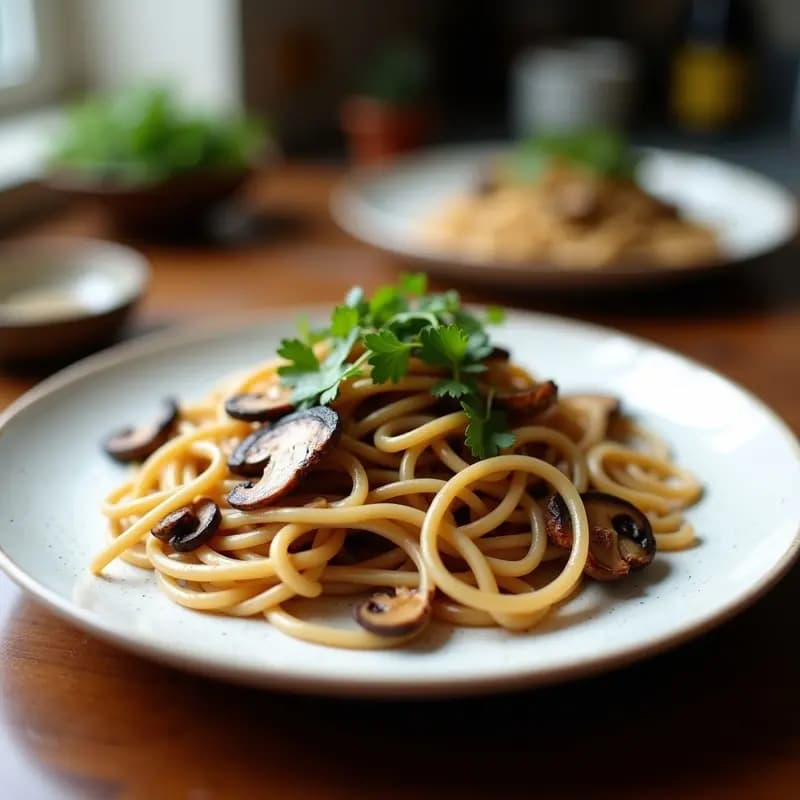 Sopa de Soba con Caldo Dashi y Hongos Enoki: Receta Japonesa Vegana y Depurativa en Olla Exprés
