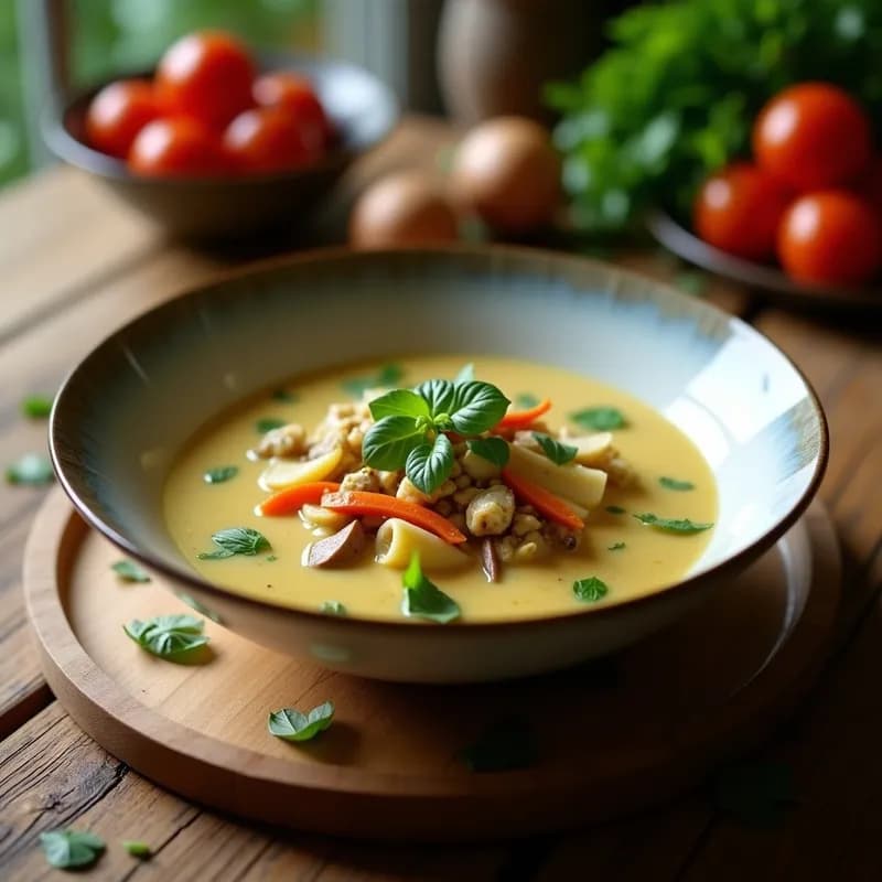 Sopa Thai de Coco y Curry Verde: Receta en Olla Express Ultracremosa