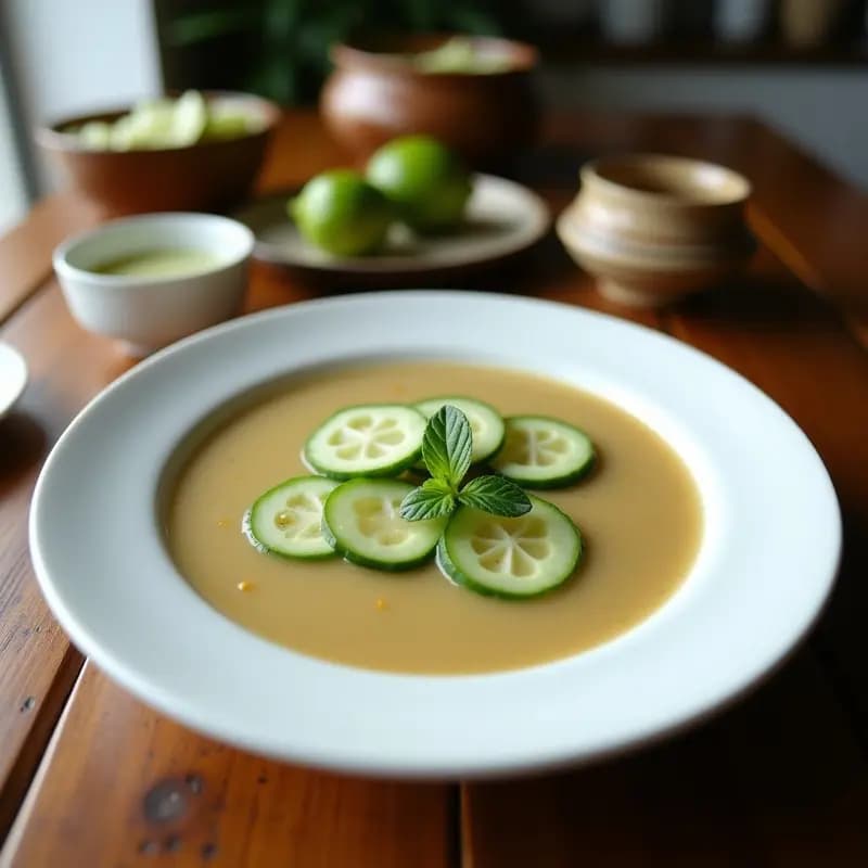 Sopa Thai de Pepino y Lima en Caldo de Coco: Receta Fresca y Antiinflamatoria en 15 Minutos