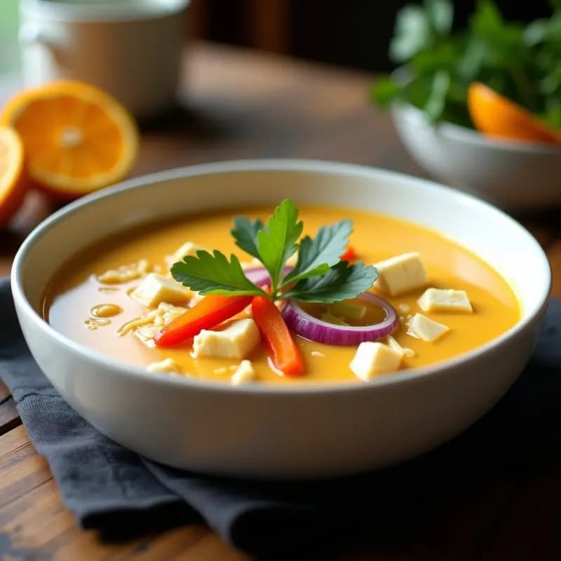 Sopa Thomo Kha con Tofu y Cítricos: Receta Tailandesa Vegana y Crema