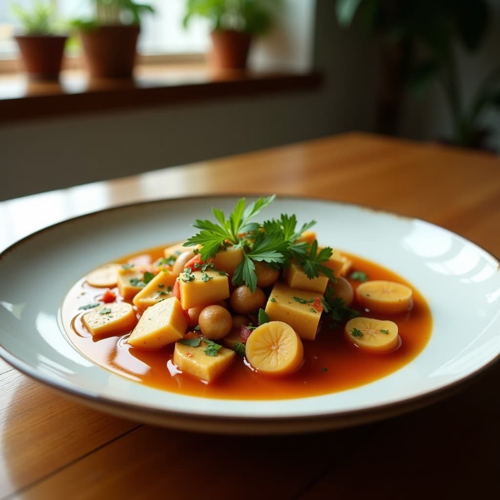 Sopa de Tom Kha con Tofu Ahumado y Hierbas Tailandesas: Receta Vegana en Olla Exprés