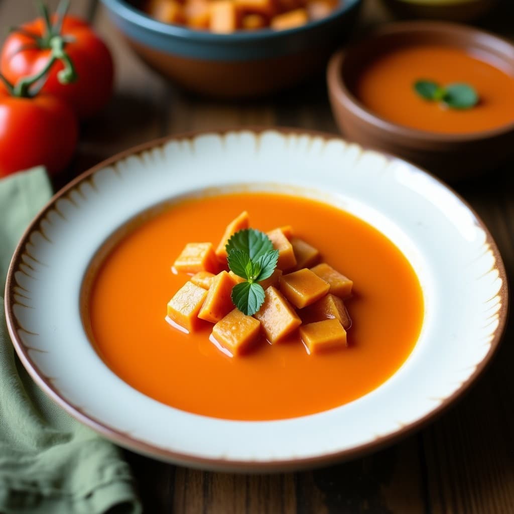 Sopa de Tomate de Árbol y Jengibre con Leche de Coco: Receta Tailndesa Antiinflamatoria
