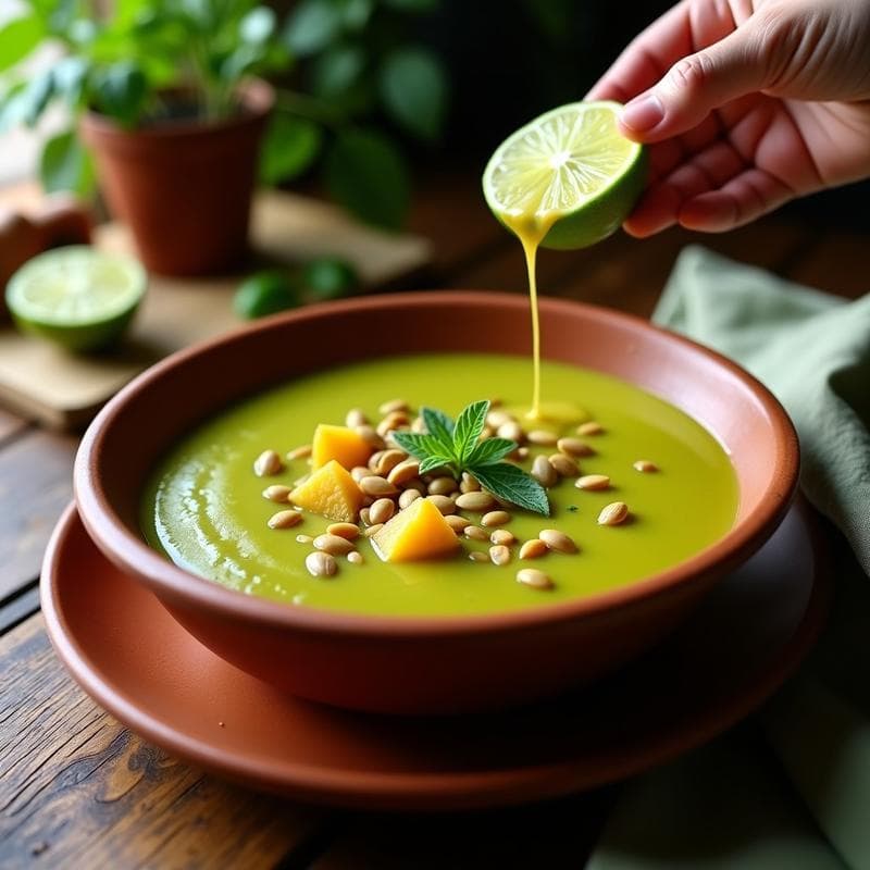 Sopa de Tomate Verde y Pepitas: Receta Peruana Depurativa en Olla Express