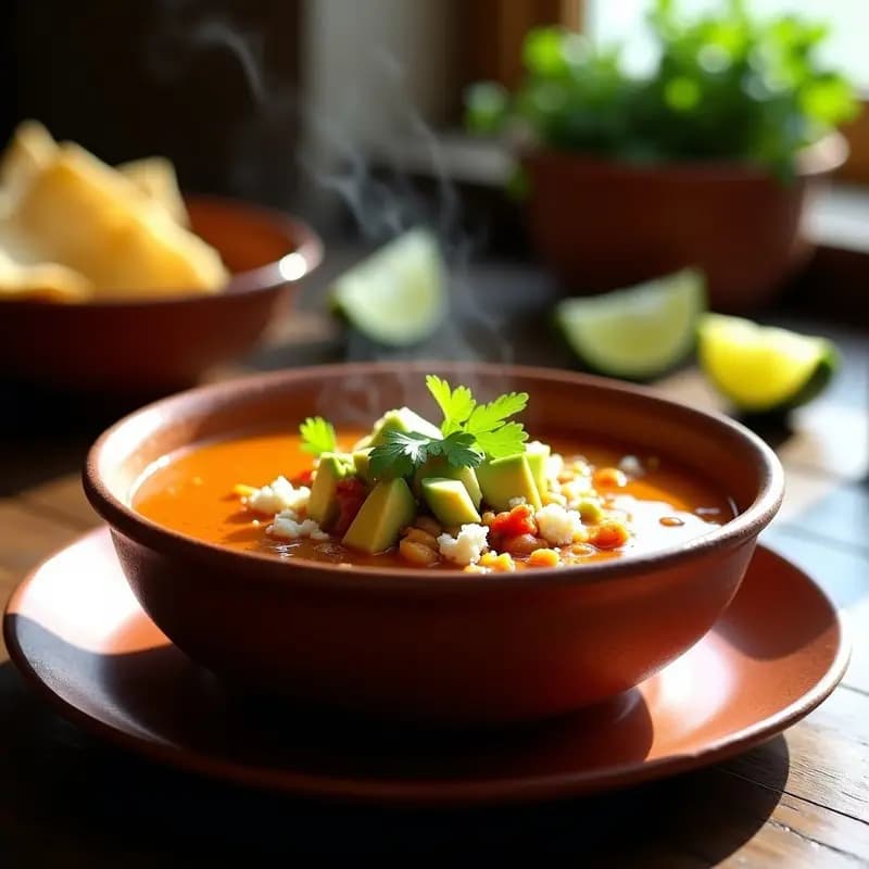 Sopa de Tortilla de Maíz con Chile Pasilla: Receta Mexicana Vegetariana y Esponjosa