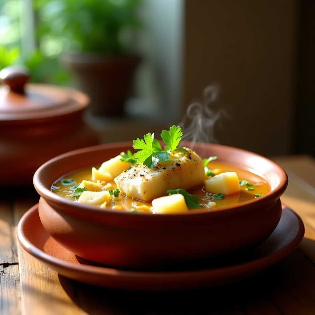 Sopa de Trompo de Pescado con Yuca y Cilantro: Receta Dominicano en Olla Lenta