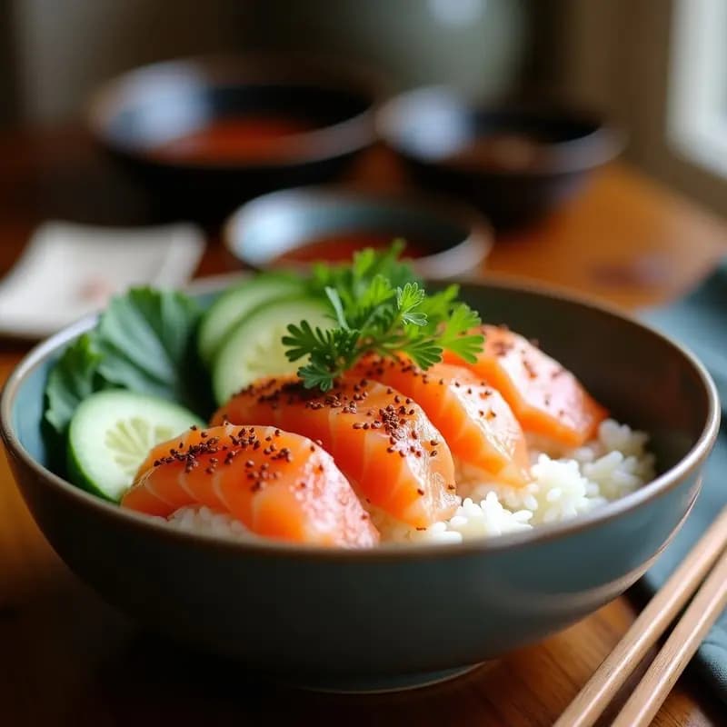 Sushi Bowl con Arroz de Coliflor y Pescado Crudo Marinado: Receta Japonesa Keto y Sin Arroz