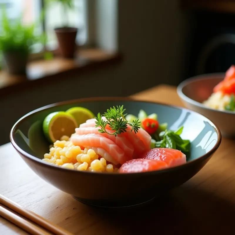 Sushi Bowl de Salmón y Aguacate: Receta Japonesa Sin Rollitos y Baja en Carbohidratos