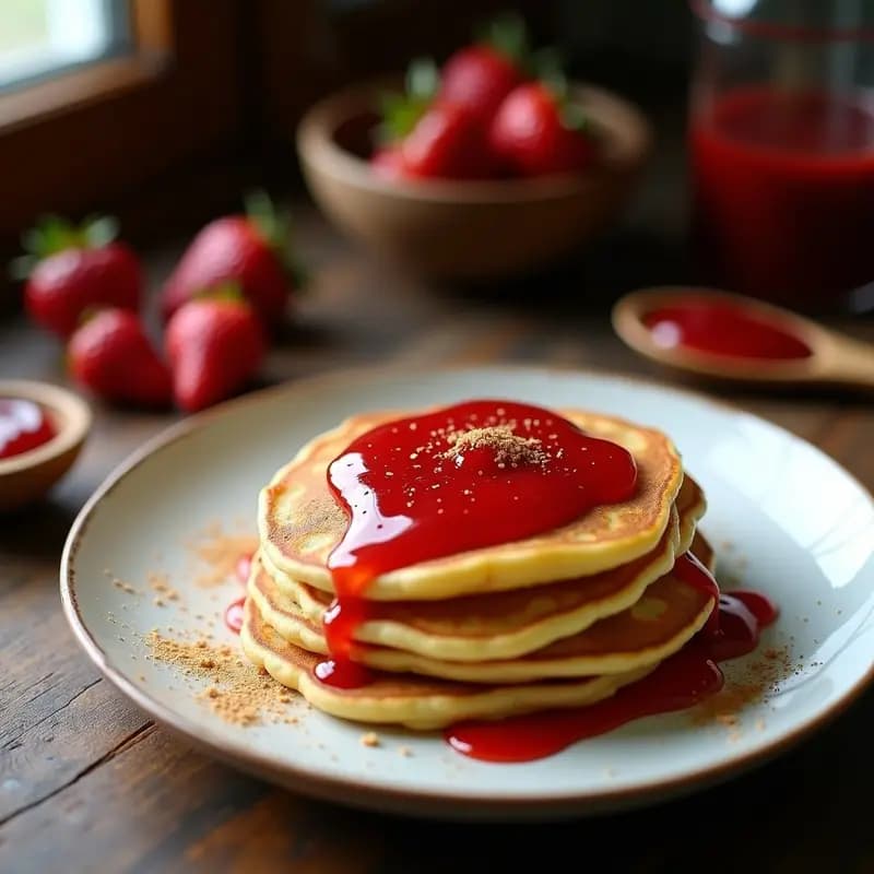 Tortitas Rusas Syrniki de Requesón: Desayuno Eslavo con Mermelada de Fresa Sin Azúcar