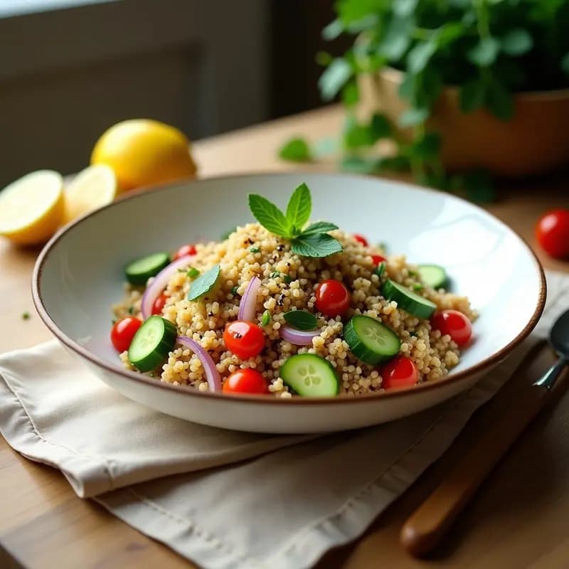 Tabule de Quinoa con Limón y Mentas: Receta Libanesa Sin Gluten y Rica en Fibra