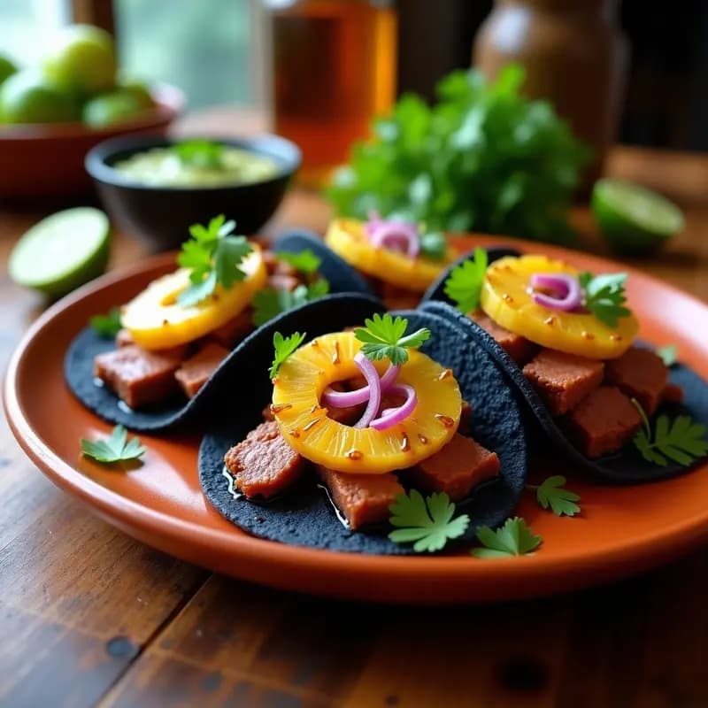 Tacos Al Pastor de Cordero: Receta Mexicana Tradicional con Piña y Cilantro