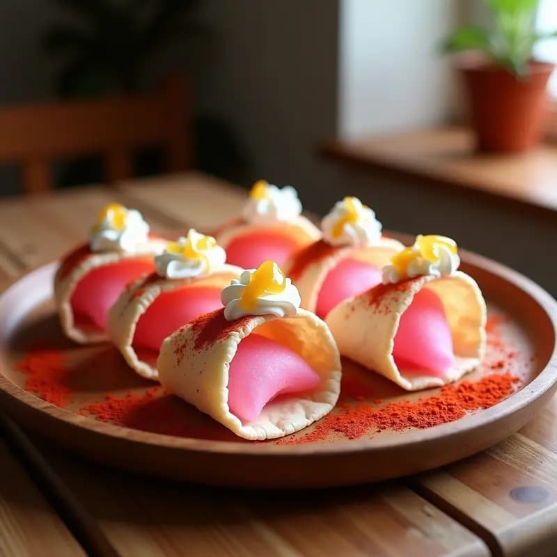 Tacos de Algodón de Azúcar y Chili con Crema Ácida: Snack Dulce-Salado Viral en 5 Minutos