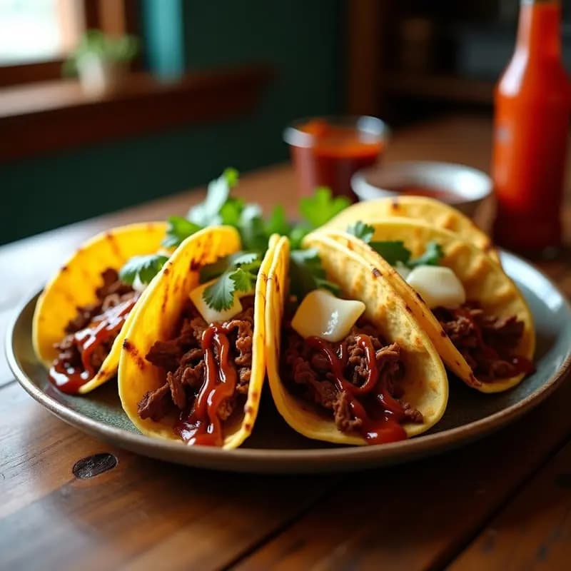 Tacos de Barbacoa de Res con Queso Provolone y Salsa Barbacoa Ahumada: Receta para Fiestas