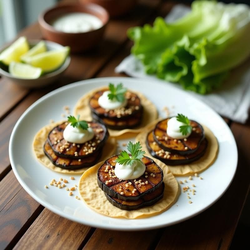 Tacos de Capas de Berenjena y Lentejas con Salsa de Yogur: Receta Vegana para Tupper