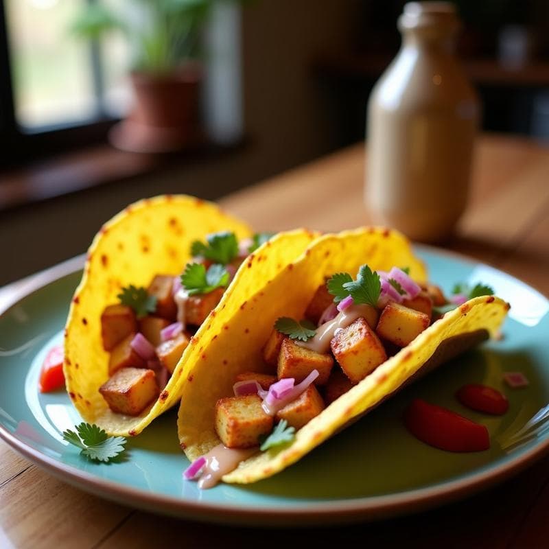 Tacos de Cascara de Piña con Tofu Ahumado y Salsa de Chipotle: Receta Mexicana Sin Desperdicio