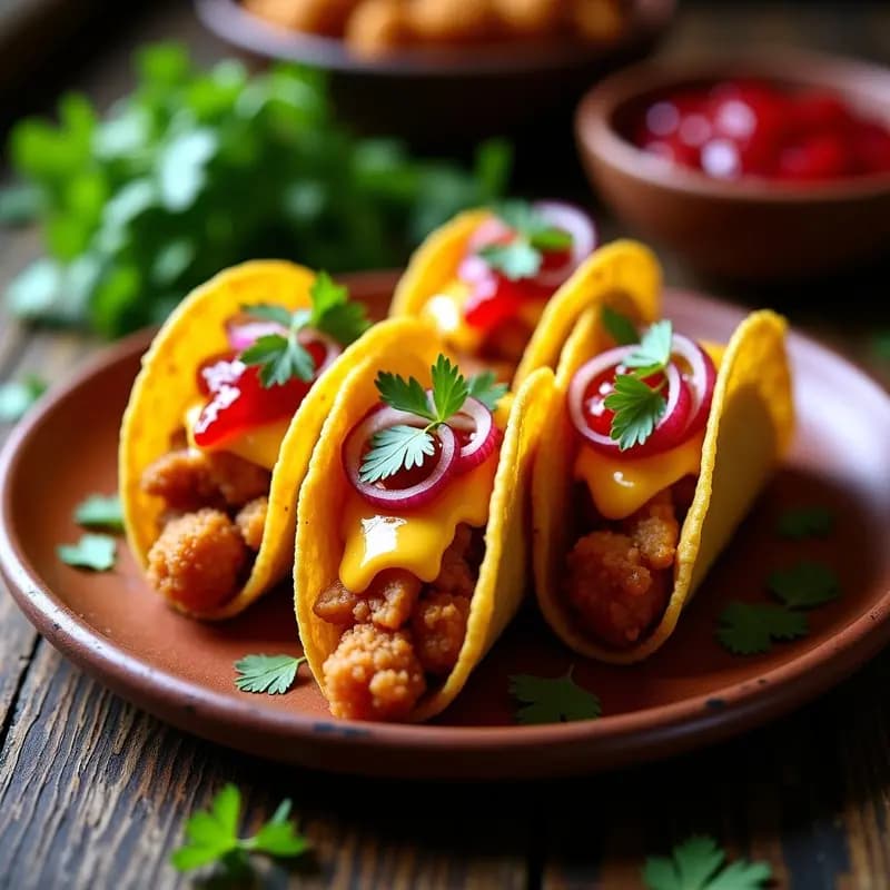 Tacos de Chicharrón con Queso Fundido y Mermelada de Fresa: La Fusión Dulce-Salada que Sorprende